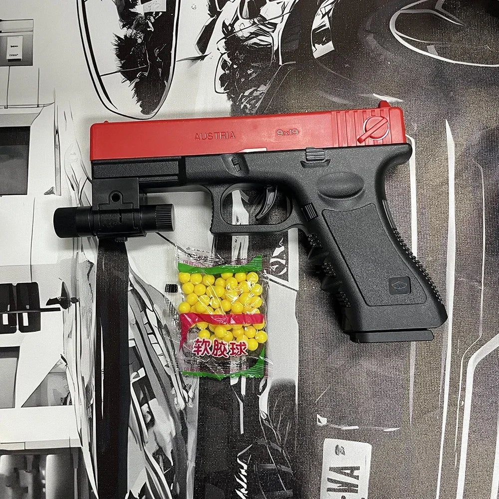High quality soft bullet air gun manual G17 glock toy gun lower magazine laser outdoor sports CS game weapons children gift